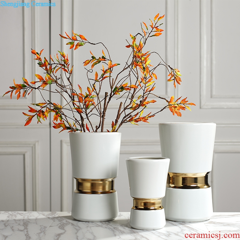 Modern light luxury household ceramic vase sample room soft adornment Nordic dried flowers, flower arranging flowers, furnishing articles soft outfit