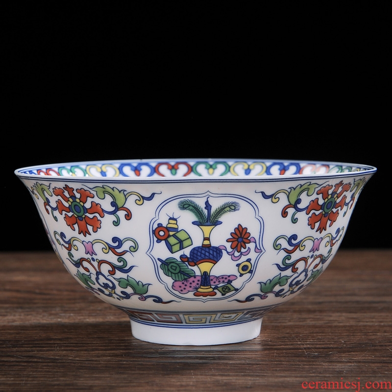 Jingdezhen ceramics rice bowls of Chinese style household bone porcelain bowl archaize tableware bowls marriage custom hold a birthday party bowl