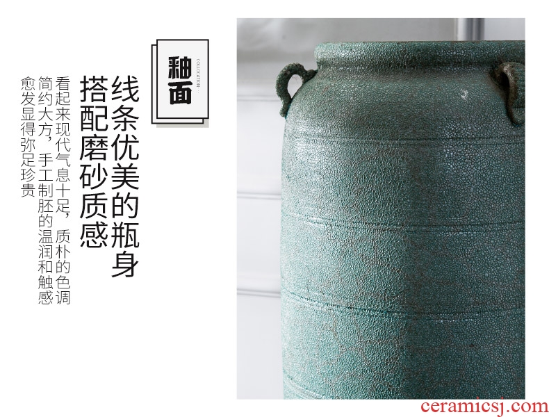 Jingdezhen ceramic floor TV ark large vases, the sitting room porch hotel restaurant adornment is placed between example