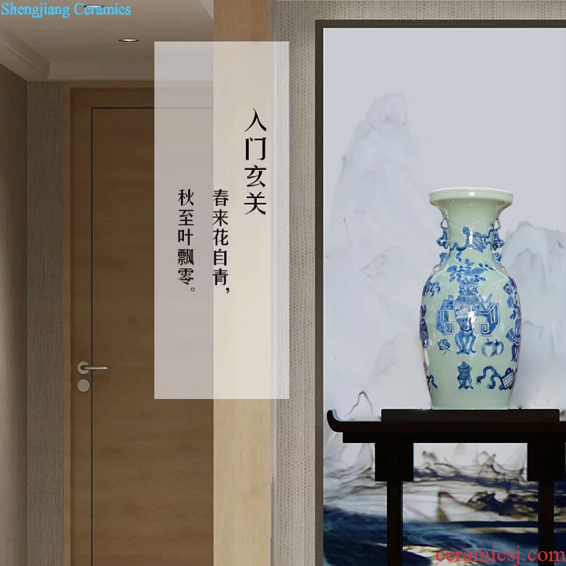 Jingdezhen ceramics archaize qing qianlong colored enamel porcelain hand-painted vases Chinese crafts are sitting room
