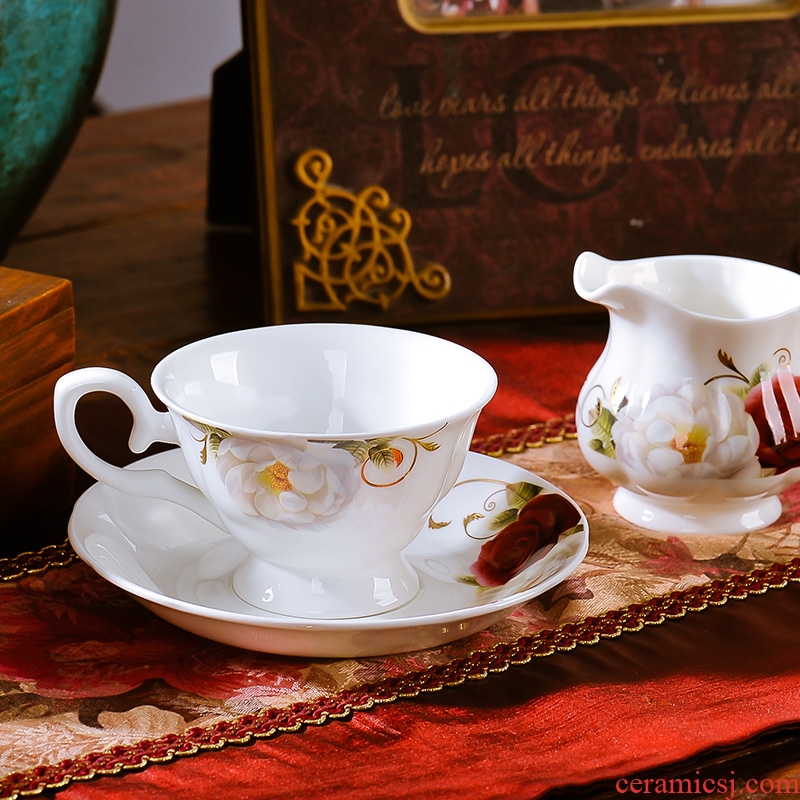 Ceramic coffee cup suit European contracted phnom penh bone porcelain coffee cup tea cups and saucers afternoon tea set