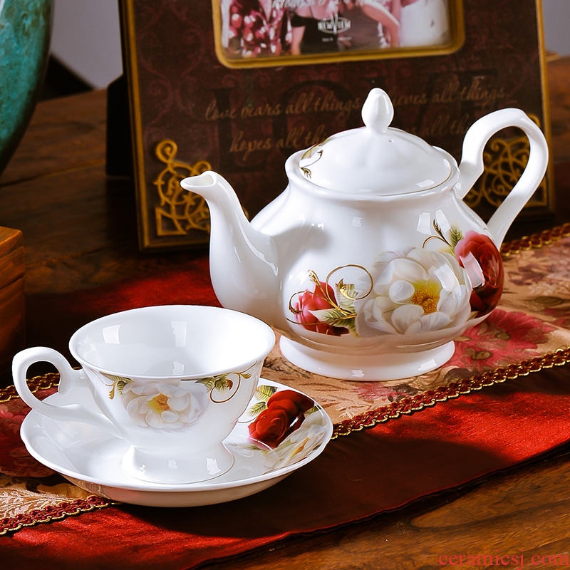 Ceramic coffee cup suit European contracted phnom penh bone porcelain coffee cup tea cups and saucers afternoon tea set