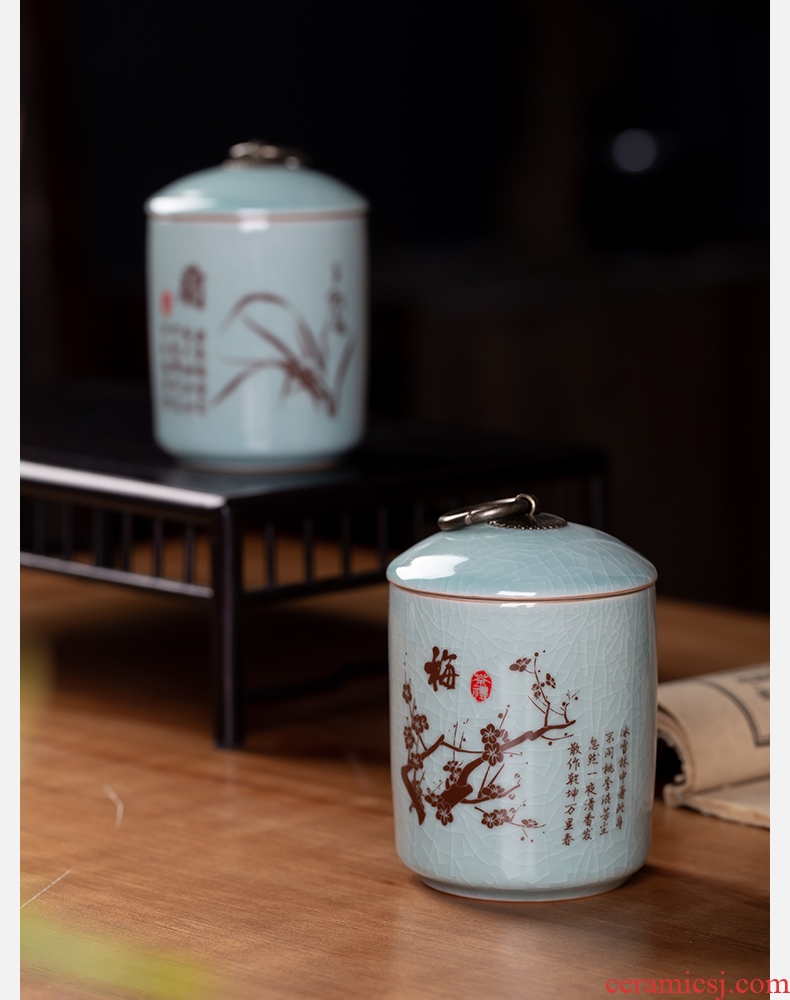 Portable mini storage tanks, your kiln caddy ceramics small tea boxes, moistureproof prevent wet seal tea caddy