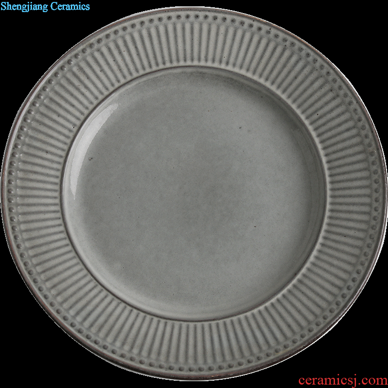 Ijarl million jia retro ceramic plate dish plate cold dish dish large plate beefsteak cutlery tray
