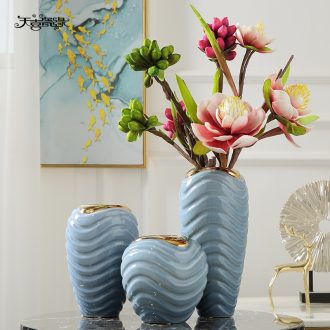 Jingdezhen modern simple ceramic flower vase continental sitting room TV cabinet dry flower adornment household furnishing articles