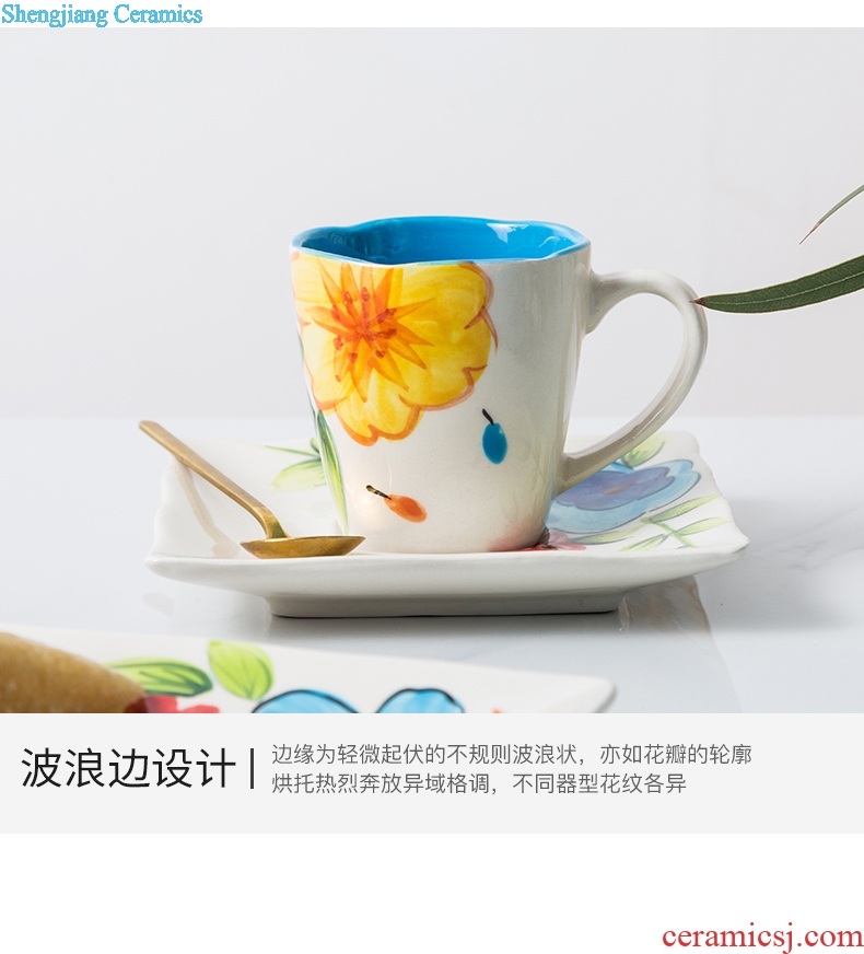 Ijarl American ceramic tableware suit mark cup creative contracted milk pot teapot sugar pot