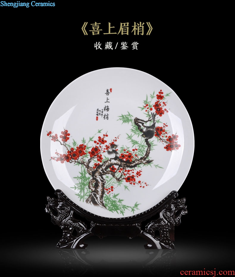 Jingdezhen ceramics decoration plate creative living room of Chinese style household adornment handicraft furnishing articles wedding gift