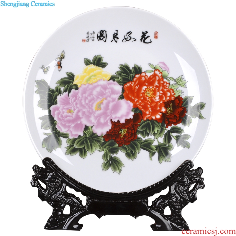 Jingdezhen ceramics pastel blue and white porcelain decoration decoration plate of a modern home act the role ofing handicraft furnishing articles gifts