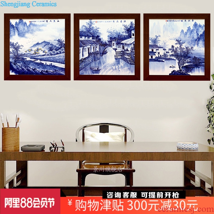 Porcelain plate painter jingdezhen hand-painted archaize to hang in the living room sofa setting wall ceramic painting porcelain plate painting square