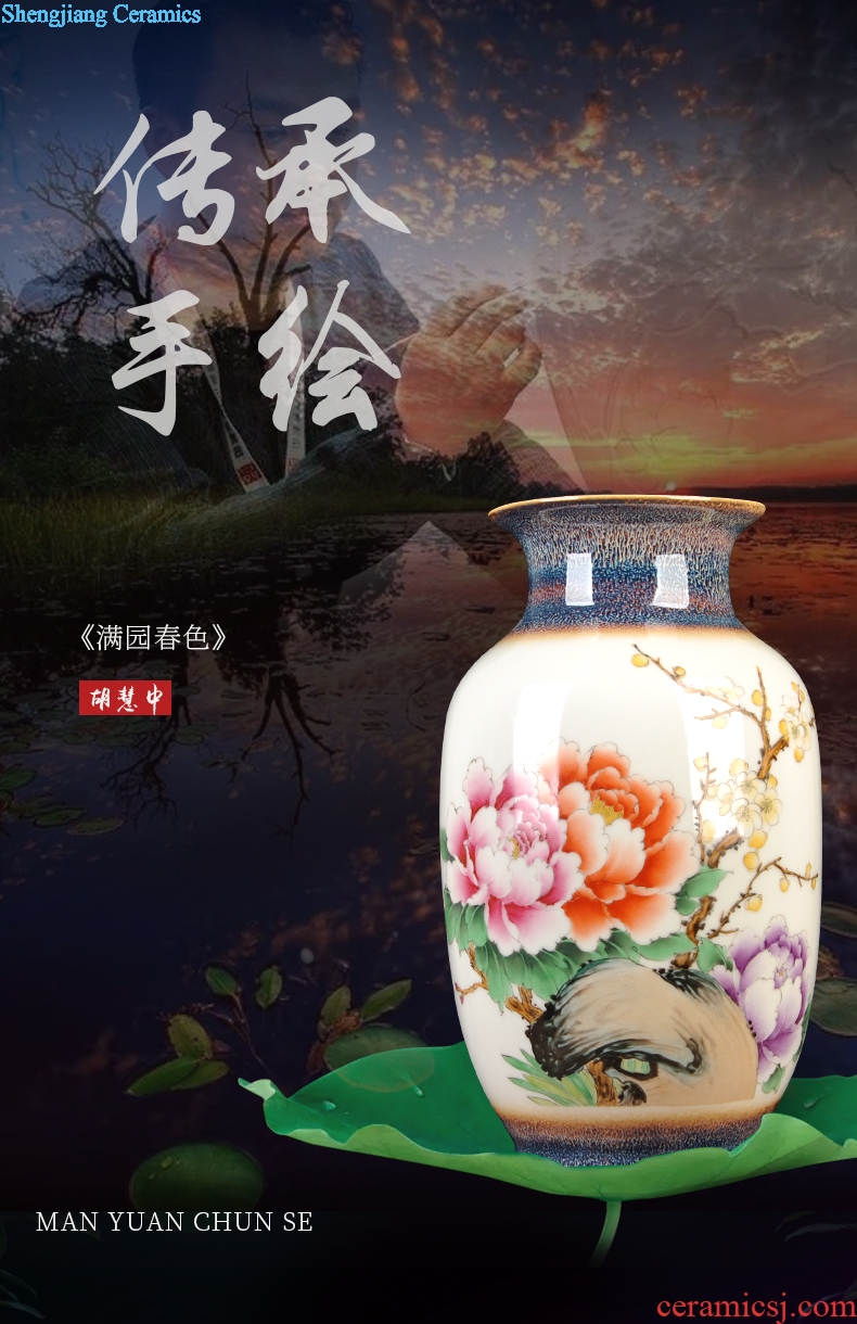 Jingdezhen ceramics new Chinese hand-painted dried flower vases, flower arrangement bedroom household furnishing articles the sitting room porch decoration