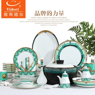 Tangshan bone porcelain tableware suit nice dishes dishes suit personality dishes European household creative ceramic bowl