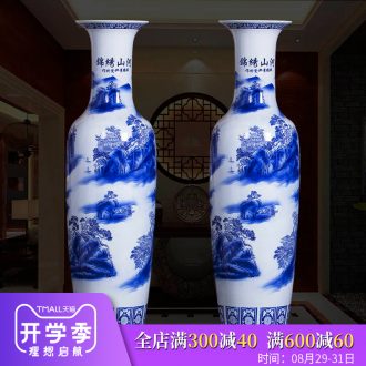 Jingdezhen ceramics big blue and white porcelain vase splendid sunvo hotel decoration furnishing articles be born a large living room