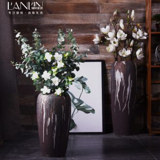 Large ceramic vase furnishing articles dried flower arranging flowers home sitting room ground large coarse some ceramic pot American decoration
