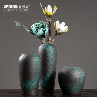 Contemporary and contracted ceramic flower vase continental creative living room white dried flowers, Nordic home furnishing articles