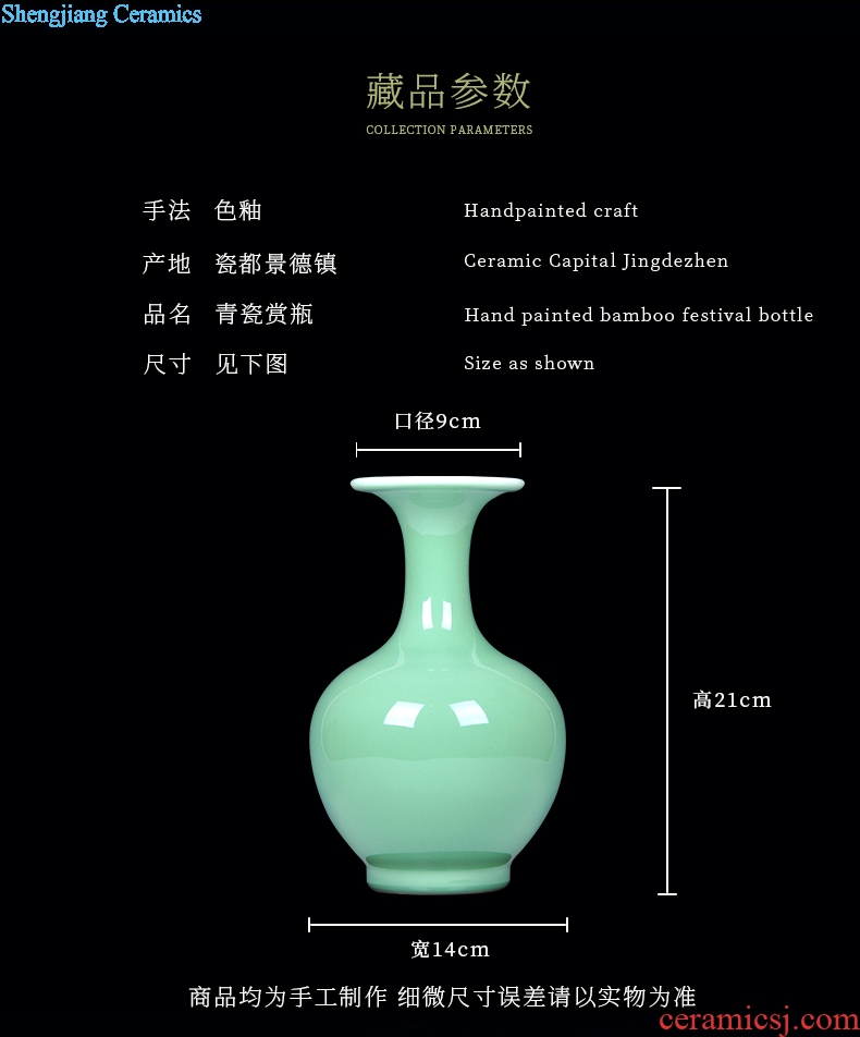 Jingdezhen ceramics shadow blue color glaze design ceramic vases, contemporary and fashionable adornment handicraft furnishing articles in the living room