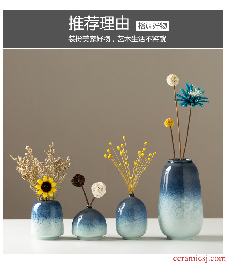 Jingdezhen vase furnishing articles contemporary and contracted sitting room table flower arranging dried flower decoration decoration Nordic household ceramics