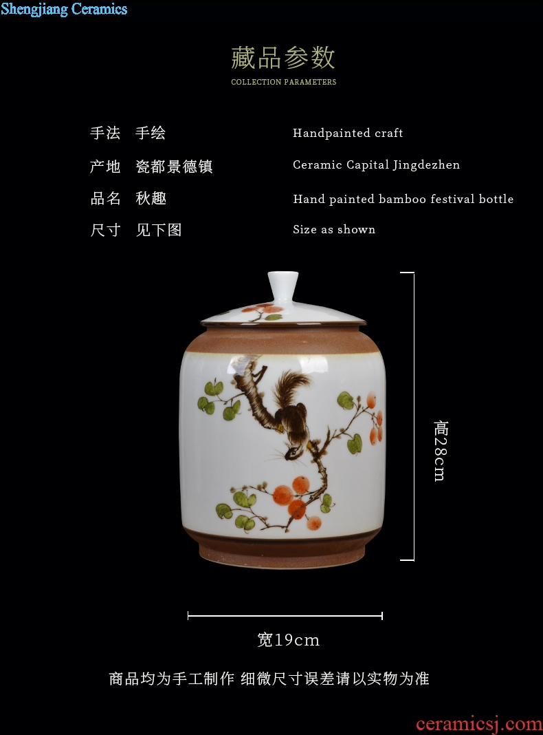 Jingdezhen ceramics hand-painted Chinese storage tank caddy home furnishing articles sitting room porch decoration arts and crafts