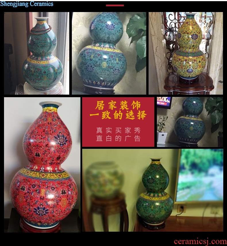 Jingdezhen ceramics big vase live TV ark gourd landing place to live in the sitting room porch decoration