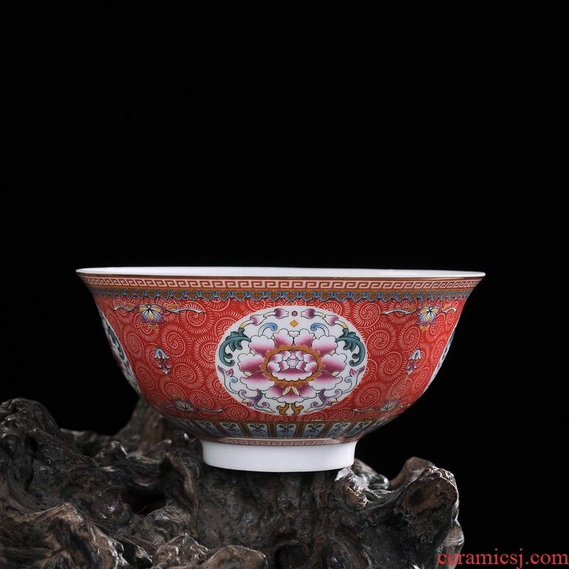Jingdezhen ceramics rice bowls of Chinese style household bone porcelain bowl archaize tableware bowls marriage custom hold a birthday party bowl