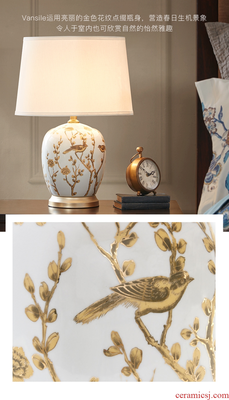 Harbor House sitting room ceramic desk lamp bedroom berth lamp American contracted study Via adornment lamps and lanterns