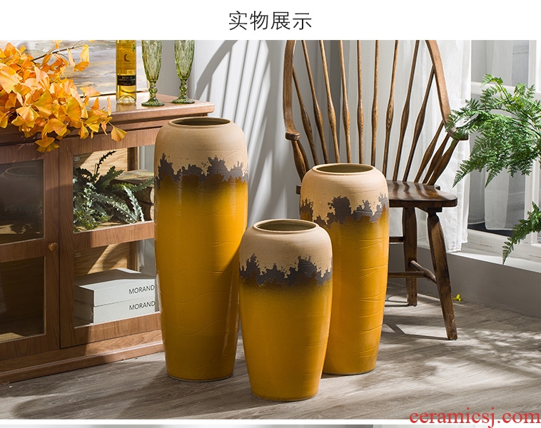 Ceramic vase furnishing articles contemporary and contracted large hotel villa large vase flower arranging dried flower adornment porcelain