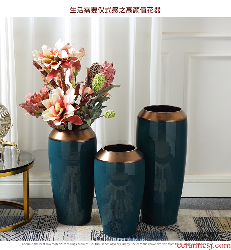 Number of large European ceramics vase high contracted pot sitting room dry flower flower POTS villa decorations furnishing articles