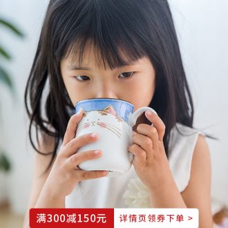 Million jia Japanese Japanese ceramic cute cartoon mark cup domestic cup children glass cups milk cup