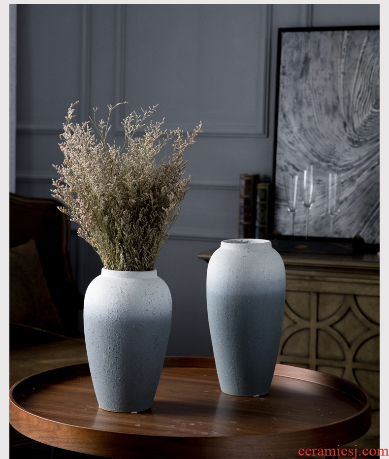 Jingdezhen coarse pottery all over the sky star dried flower ceramic vase to restore ancient ways small and pure and fresh flower arranging Nordic pottery furnishing articles sitting room