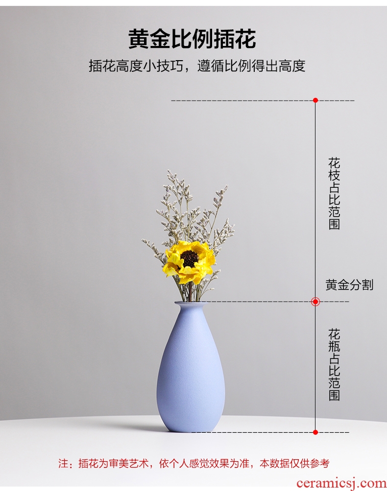 The Nordic ceramic vase furnishing articles dry flower flower arranging device ins small pure and fresh and creative contracted sitting room TV cabinet decoration
