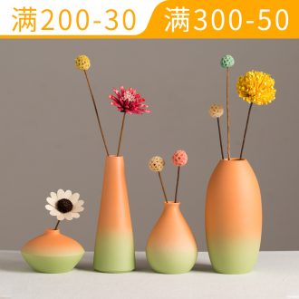 Contracted ceramic vases, creative household adornment small pure and fresh and dried flowers flower arrangement frosted glass vases living room table furnishing articles