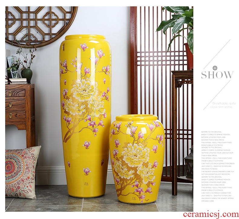 Jingdezhen ceramics 3 sets of large red vase contemporary household housewarming gift sitting room adornment is placed