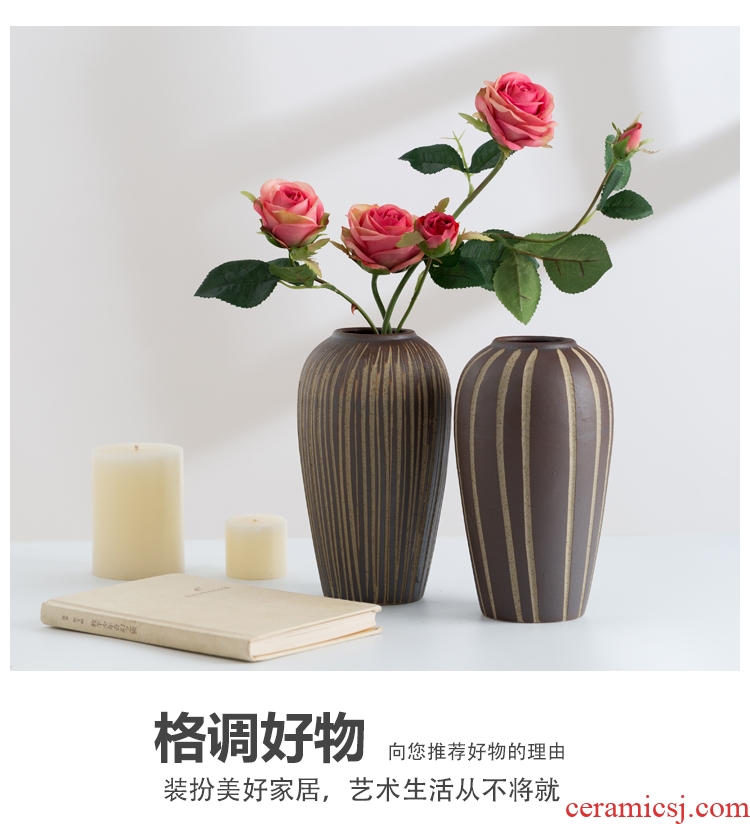 Soil ceramics floret bottle sitting room place dried flower arranging flowers hydroponic flowers home office decorations of Chinese style flower implement