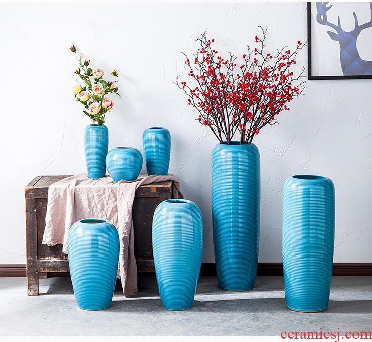Ceramic vase furnishing articles sitting room TV ark of large porcelain flower arranging household contracted modern dry flower decoration