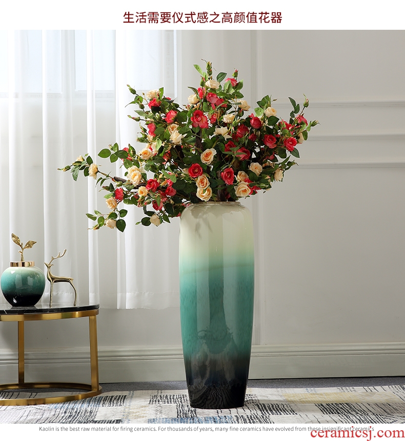 Jingdezhen ceramic Europe type of large vases, large sitting room porch decoration to the hotel villa flower flower implement furnishing articles