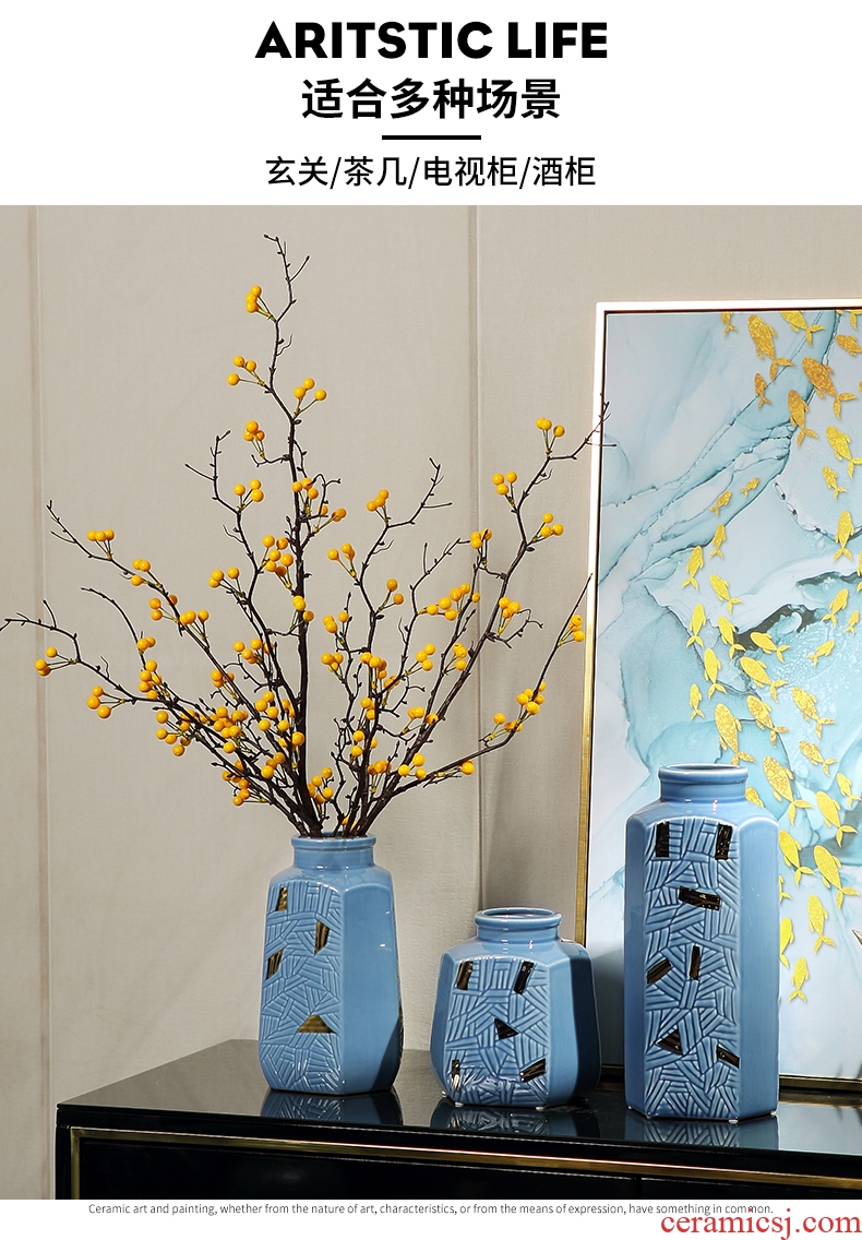 Light european-style luxury example room vases, flower arranging TV ark place the sitting room porch jingdezhen ceramic home decorations