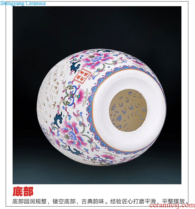 Jingdezhen ceramics hollow-out furnishing articles modern household adornment ivory porcelain enamel porcelain arts and crafts