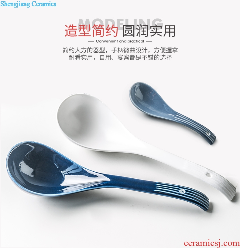 Household tablespoons of long handle drink soup spoon creative contracted small spoon Nordic ceramic spoon spoon eat porridge spoon scoop