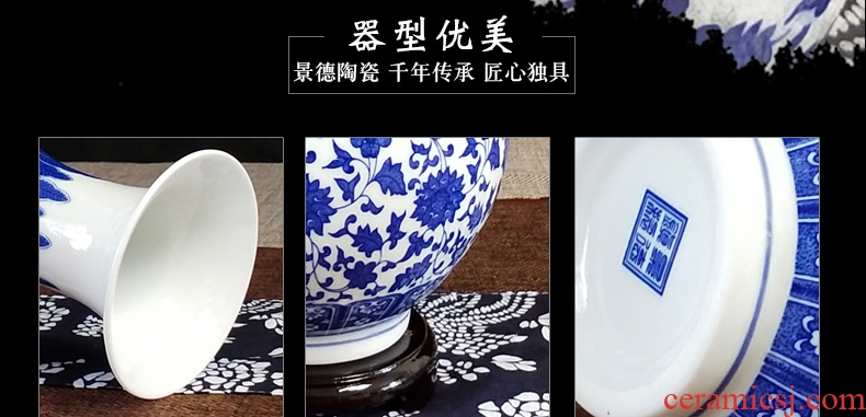 Blue and white porcelain vase furnishing articles flower arranging archaize little sitting room adornment handicraft gift of new Chinese style of jingdezhen ceramics