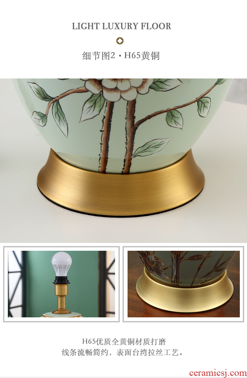 Contemporary and contracted new Chinese style lamp light buddhist meaning ceramic desk lamp of bedroom the head of a bed the sitting room is the study of household creative restoring ancient ways