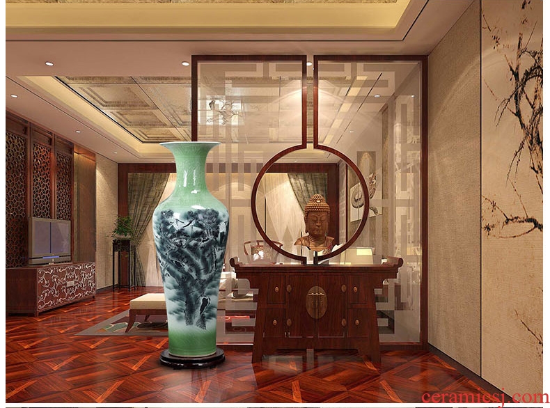 Jingdezhen ceramics of large vases, hand-painted potted european-style flower arrangement sitting room adornment is placed in porch sweets