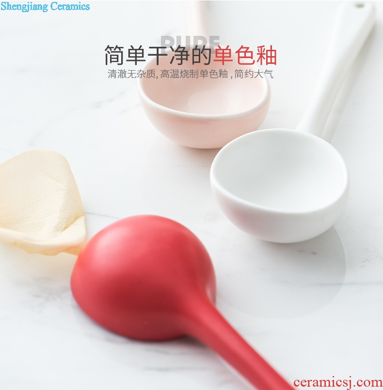 Northern wind ceramic spoon creative cute little spoon household spoon scoop ice cream dessert spoon baby food