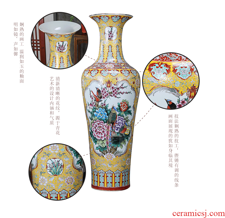 Jingdezhen ceramics hand-painted large vases, new Chinese style opened housewarming gift flower arrangement sitting room adornment is placed