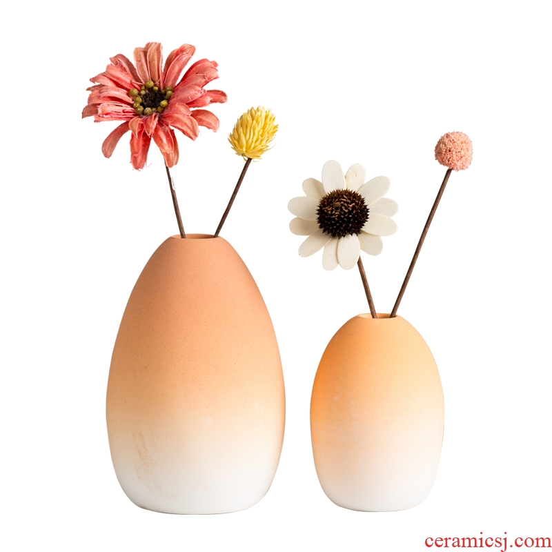 Ceramic vase furnishing articles sitting room flower arranging small pure and fresh and home decoration ideas dried flowers flower table wine furnishing articles