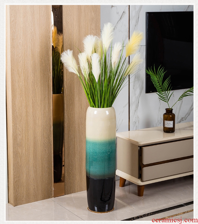 Jingdezhen ground vase large-sized ceramic dry flower is placed contemporary and contracted sitting room of Chinese style porch decoration flower arrangement