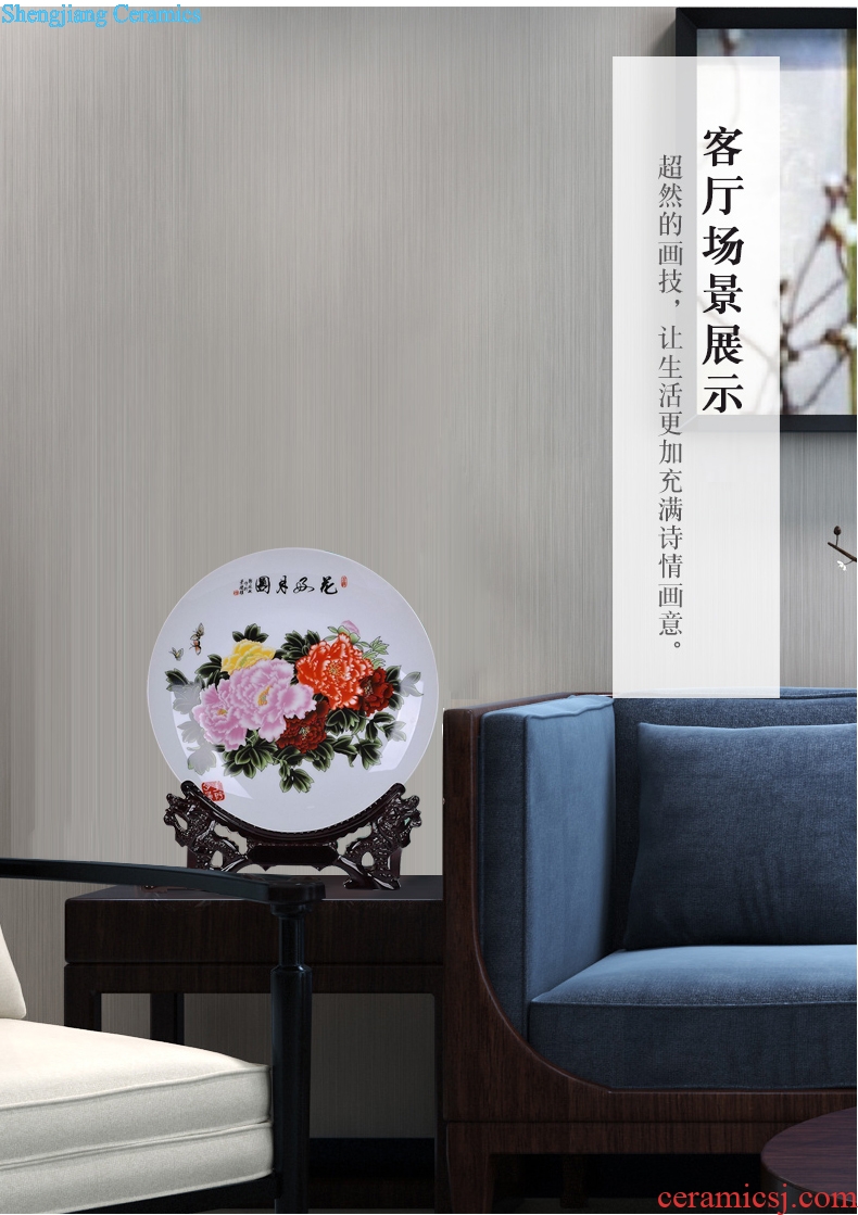 Jingdezhen ceramics pastel blue and white porcelain decoration decoration plate of a modern home act the role ofing handicraft furnishing articles gifts