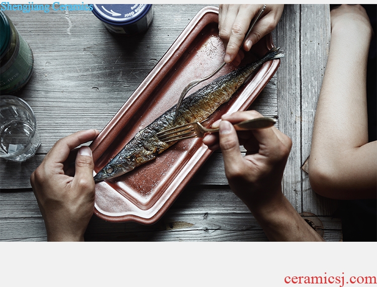 Ijarl Nordic ceramic tableware creative home steamed fish restoring ancient ways, Maya ears dish dish dish plates plate
