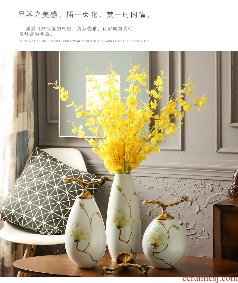 New Chinese style ceramic vase simulation flower arranging dried flowers suit European home sitting room adornment ornament porch place