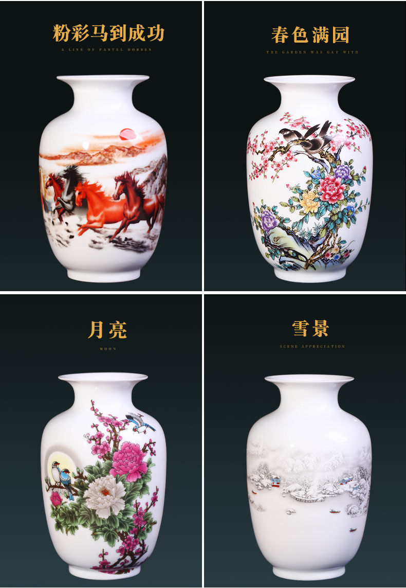 Jingdezhen ceramics floret bottle furnishing articles dried flower arranging flowers sitting room ark Chinese style home decoration arts and crafts