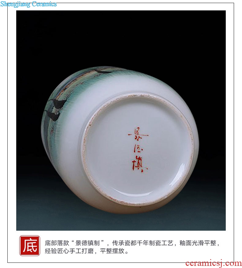 Jingdezhen ceramics famous masterpieces hand-painted home living room TV cabinet vase decoration decoration handicraft furnishing articles
