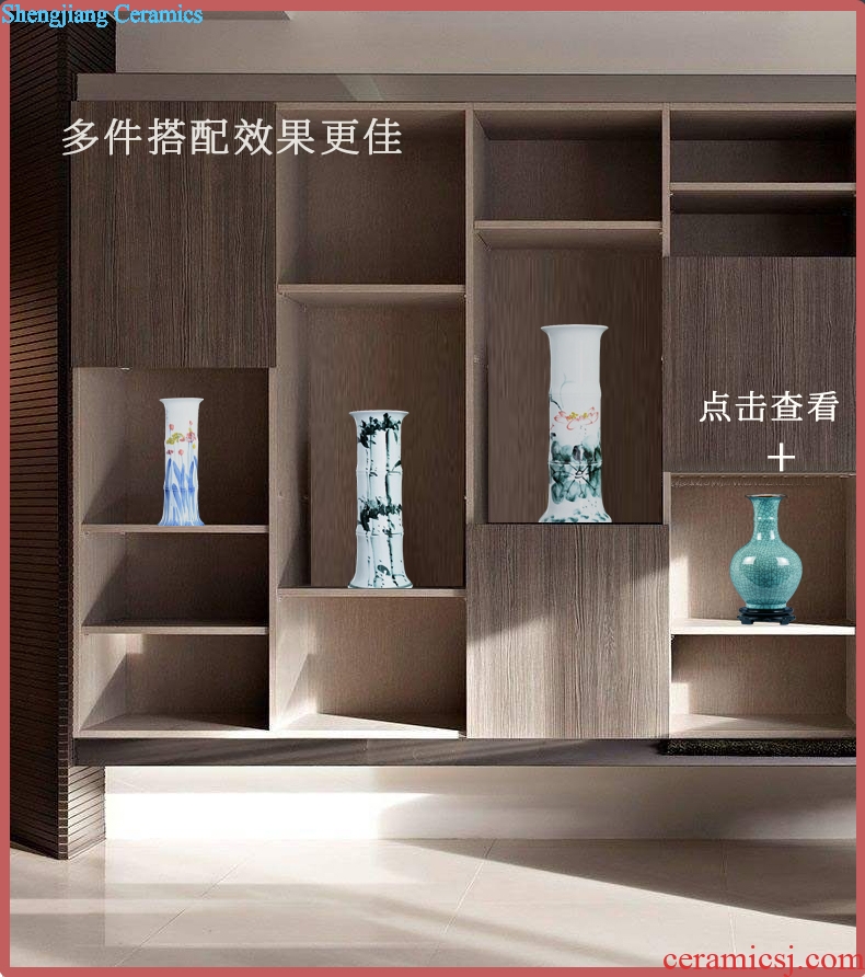 Jingdezhen ceramic lucky bamboo vase furnishing articles home sitting room tall, landing a hydroponic flowers flower arrangement ornaments